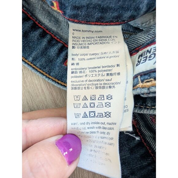 Tommy Hilfiger Women’s Embroidered Vintage Boyfriend Denim Jeans – Size 0 (A6) - Picture 6 of 13